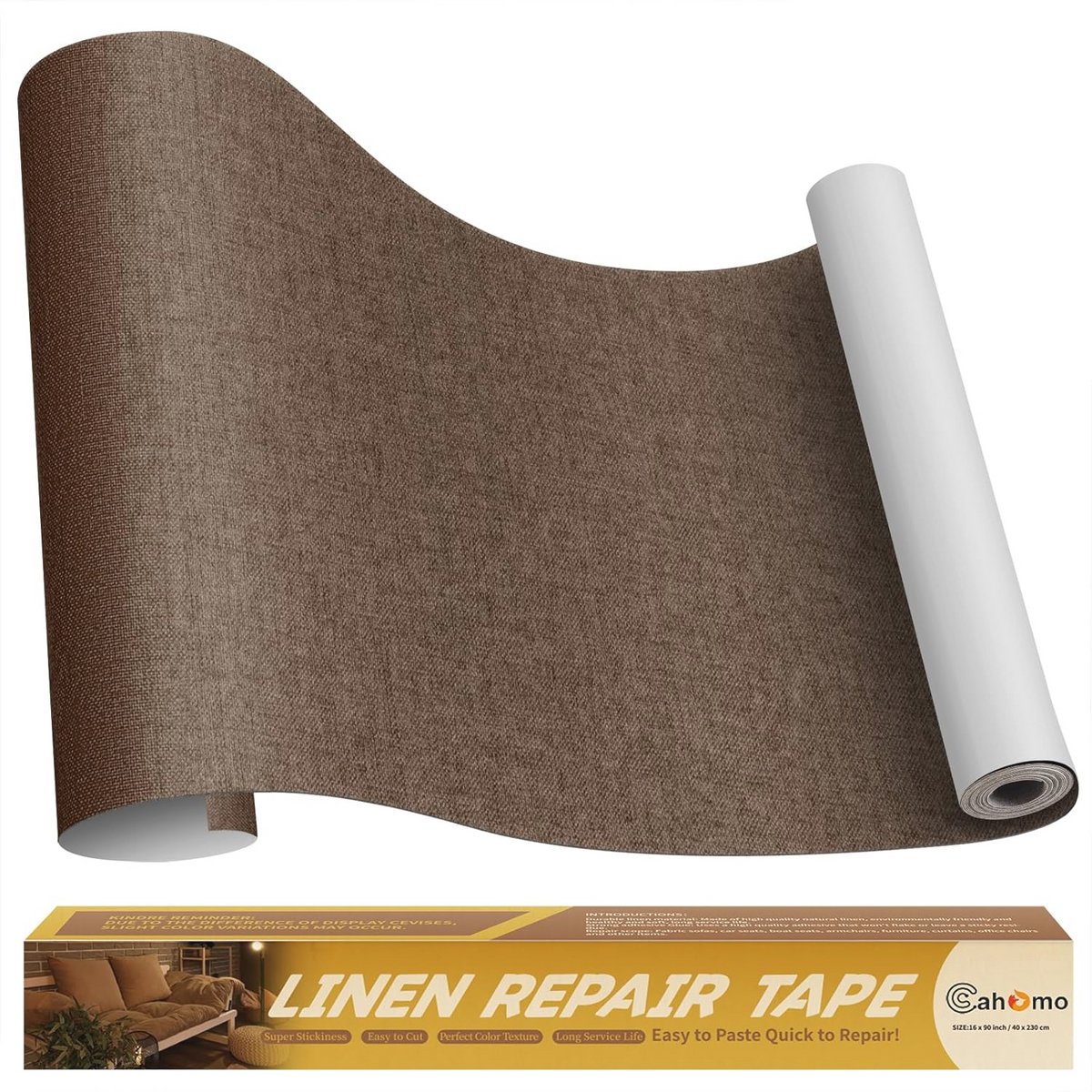 Zelfklevende Linnen Reparatiepleisters voor Meubels - 40 x 230 cm - Lichtbruin