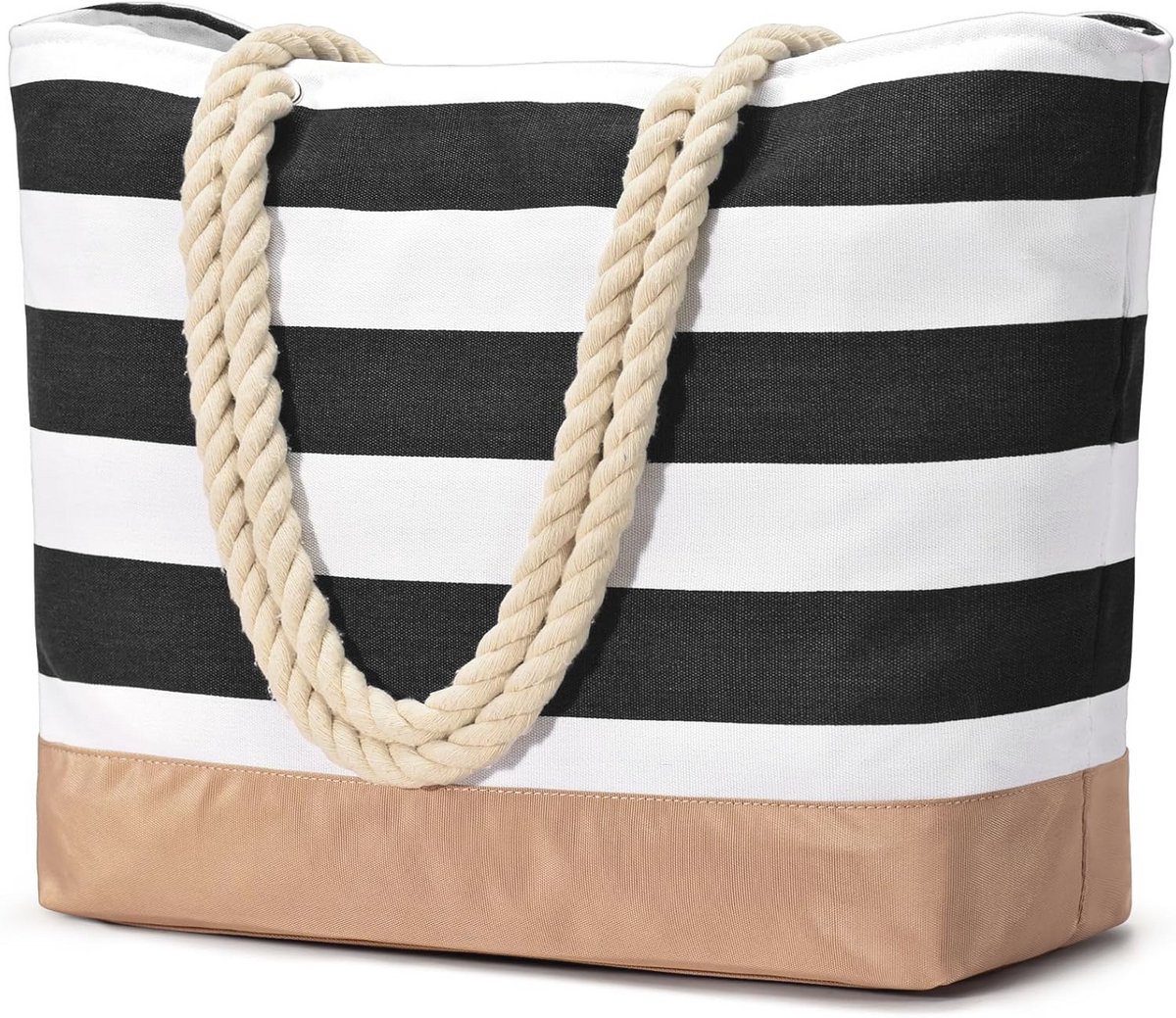 Waterdichte Strandtas - Grote Tote Bag met Ritssluiting voor Dames - Shopper, Badtas, en Reistas in Één
