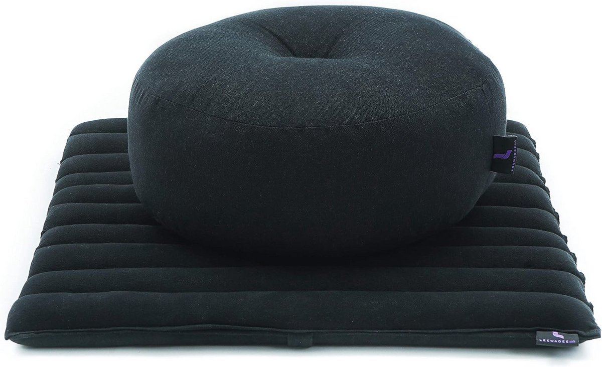 Meditatiekussenset Klein - Zafu Yoga Kussen en Oprolbaar Zabuton Matje met Natuurlijke Kapok Vulling