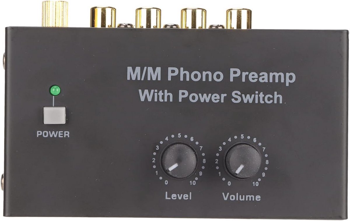 Mini Stereo Audio Phono Voorversterker voor Platenspelers met DC 12V Adapter