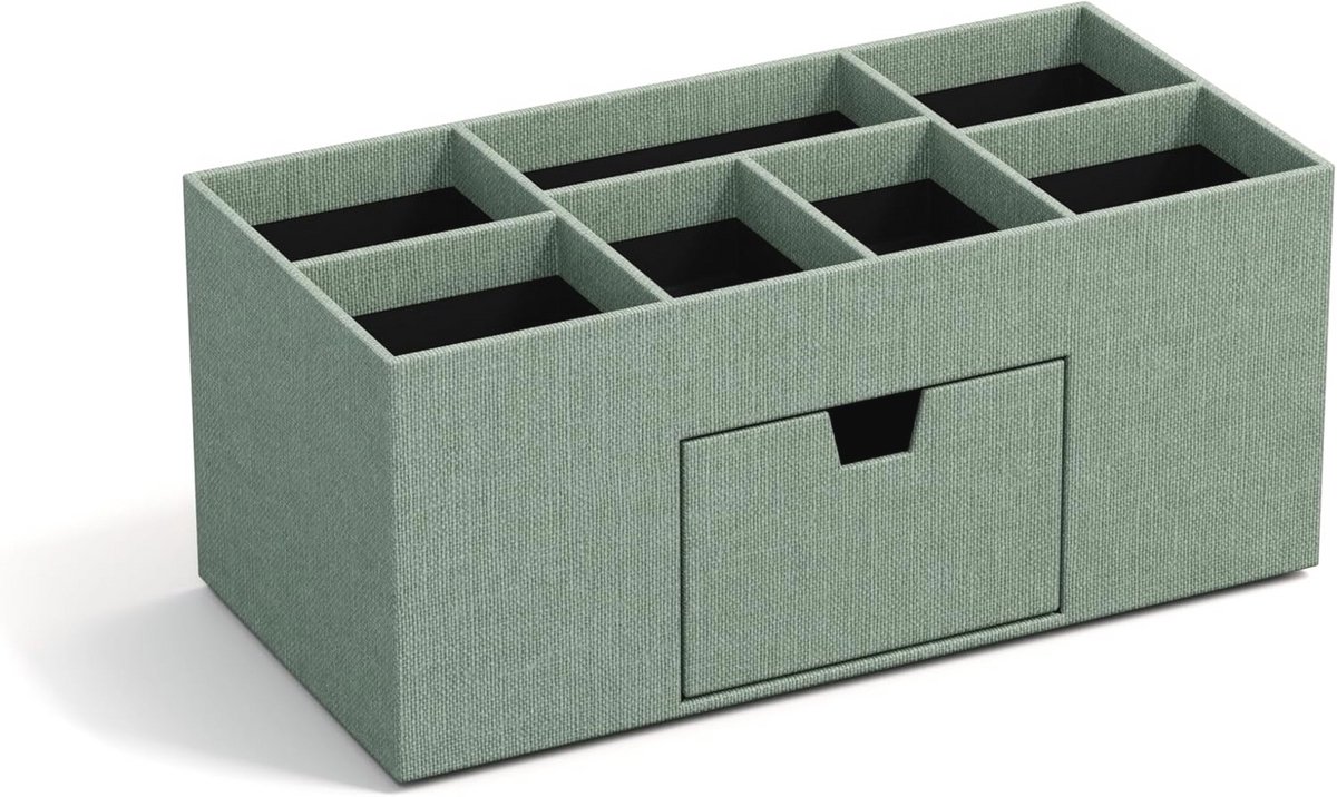 Bureau-organizer met 7 vakken en lade voor kantoormateriaal - Mintgroen