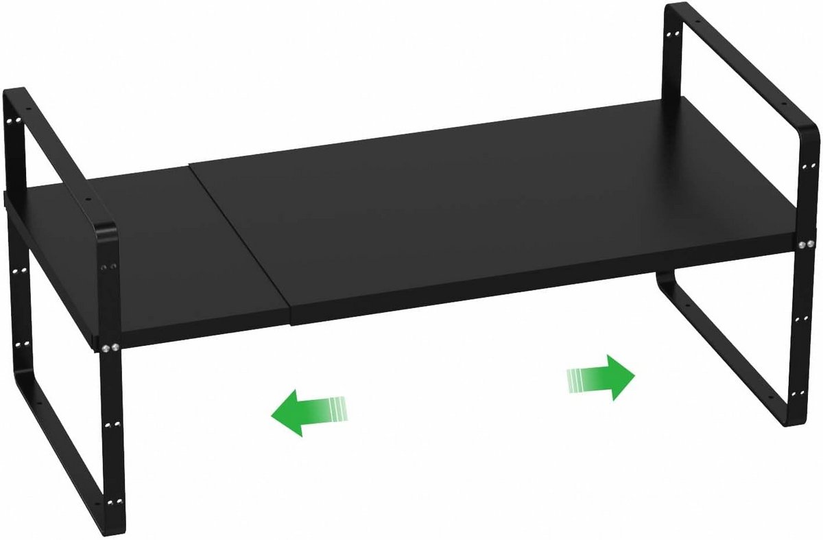 Uitbreidbare Kast Plank Organizer - Stapelbaar Opbergrek voor Keuken Aanrecht
