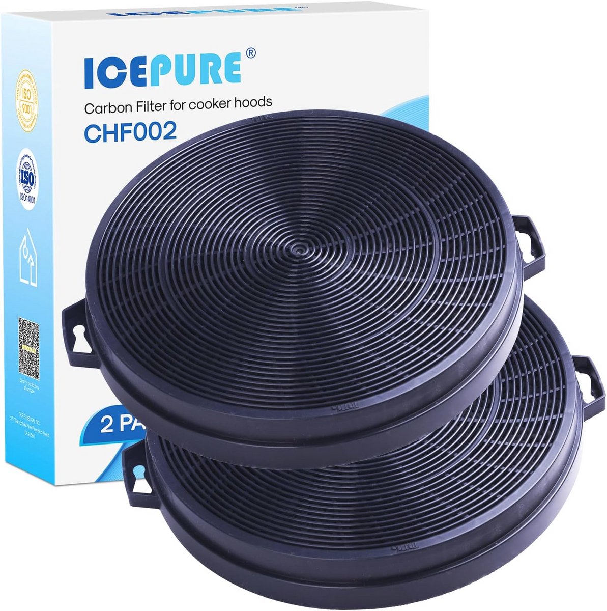 Koolstoffilter Actief Kool 210mm Vervangfilter voor Afzuigkap Keukenzuigkap 2 stuks