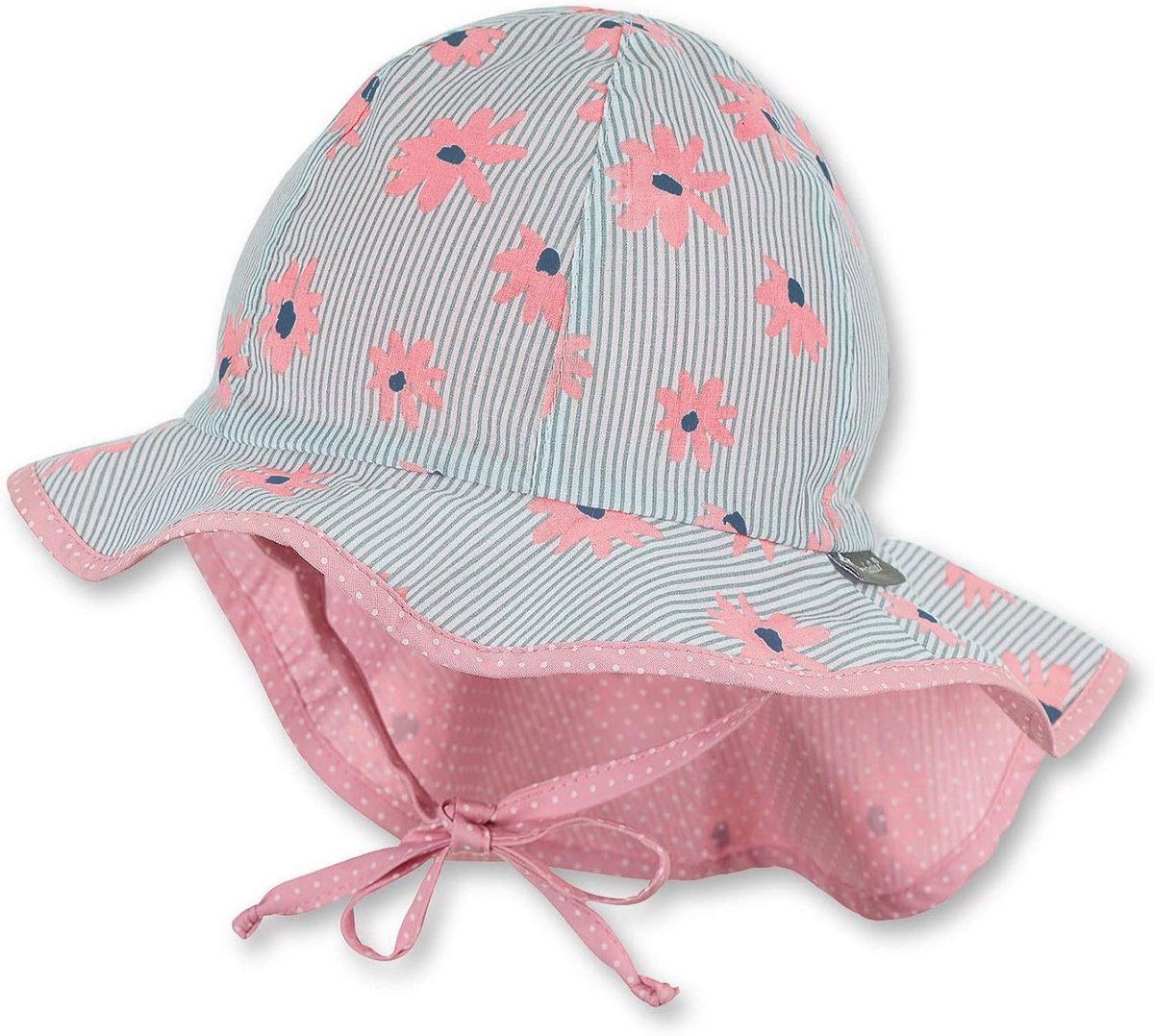 Meisjes Zomerhoedje met Nekbescherming en Bandjes - UV Bescherming voor Baby's en Peuters (Maat 47, Ecru)