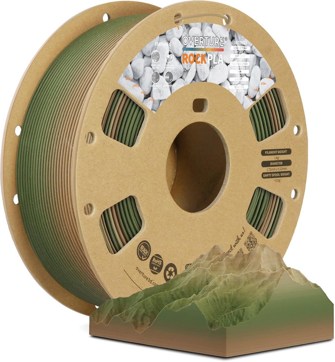PLA Filament 1,75 mm Natuurlijk Marmer Steenlook 1 kg voor 3D Printer
