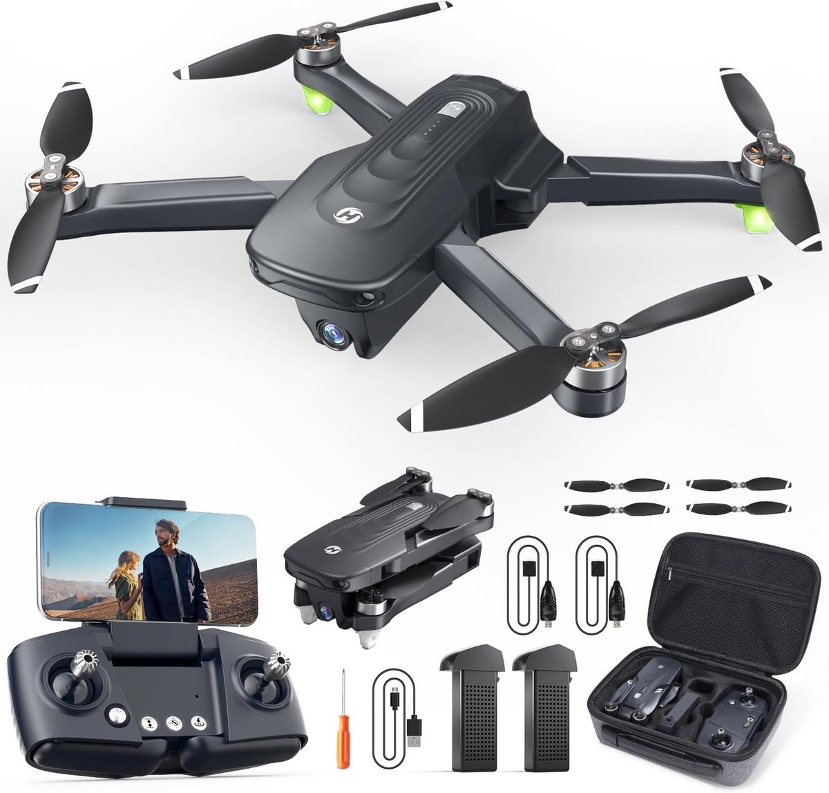 Opvouwbare Drone met 4K Camera, GPS en Lange Vluchttijd voor Volwassenen