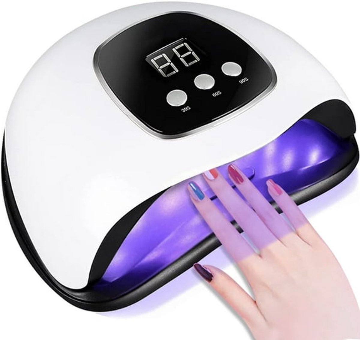 Nagel UV-lamp, snelle nageldroger, met automatische sensor en timerfunctie, wit.