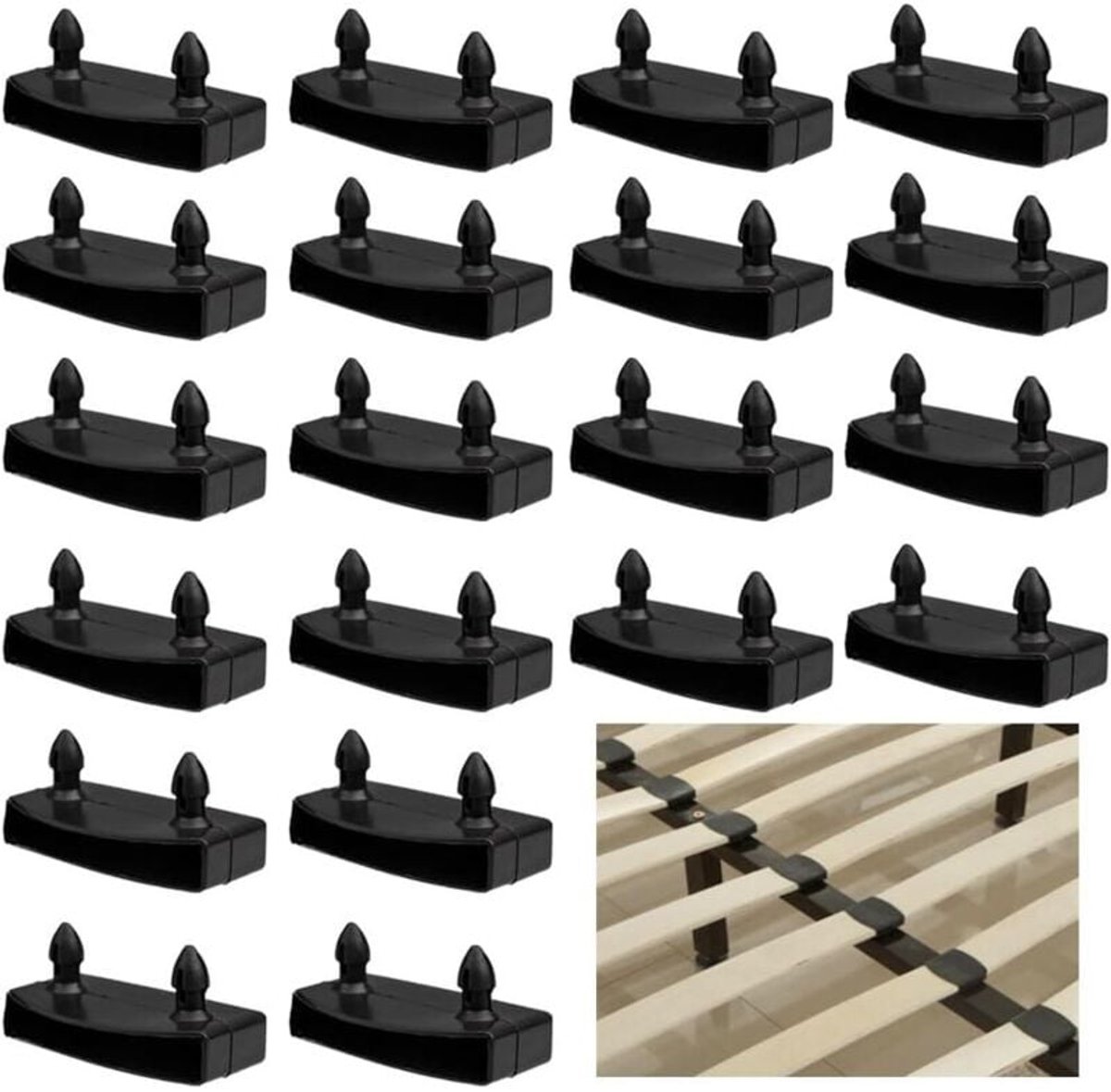 Ynkkvre - Lattenbodemhouder - 20 stuks lattenbodem steunen - Kunststof lattenbodem doppen - Vervangingsonderdelen voor bed - 55 mm