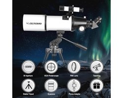 Telescoop 80 mm opening 600 mm – Astronomische Refractietelescoop voor Volwassenen en Beginners – Reisteelescoop met Rugzak en Maanfilter