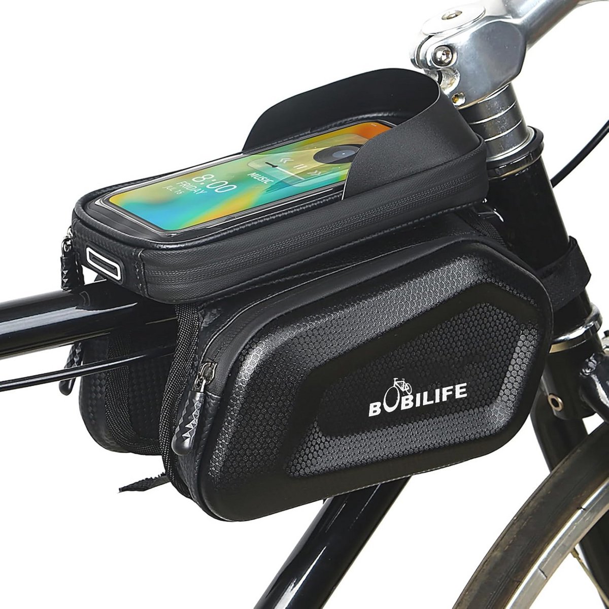 Waterdichte Fiets Frame Tas met Telefoonhouder - Twin Bag voor Fietsen