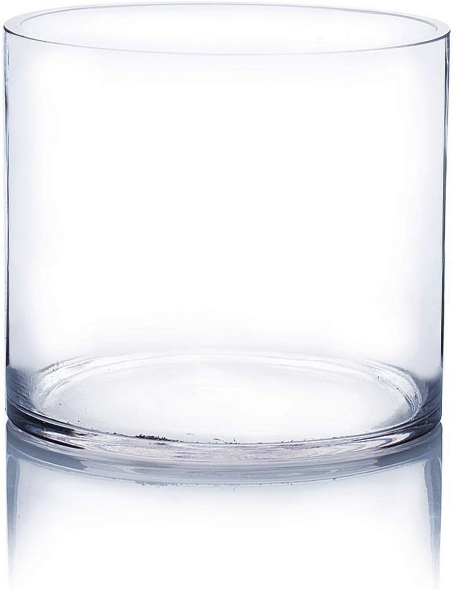 Cylinder Glass Vazen 15,2 cm - Kleurloos en Handgemaakt