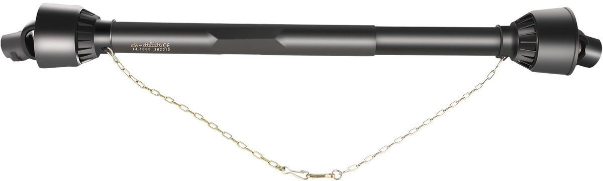 Aftakas aandrijfas - PTO T4 - Uiteinde 6-spline 34,9 mm - Uitschuifbaar 1100-1550 mm - Voor tractoren - Voor grasmaaiers, bosmaaiers, frezen, kunstmeststrooiers