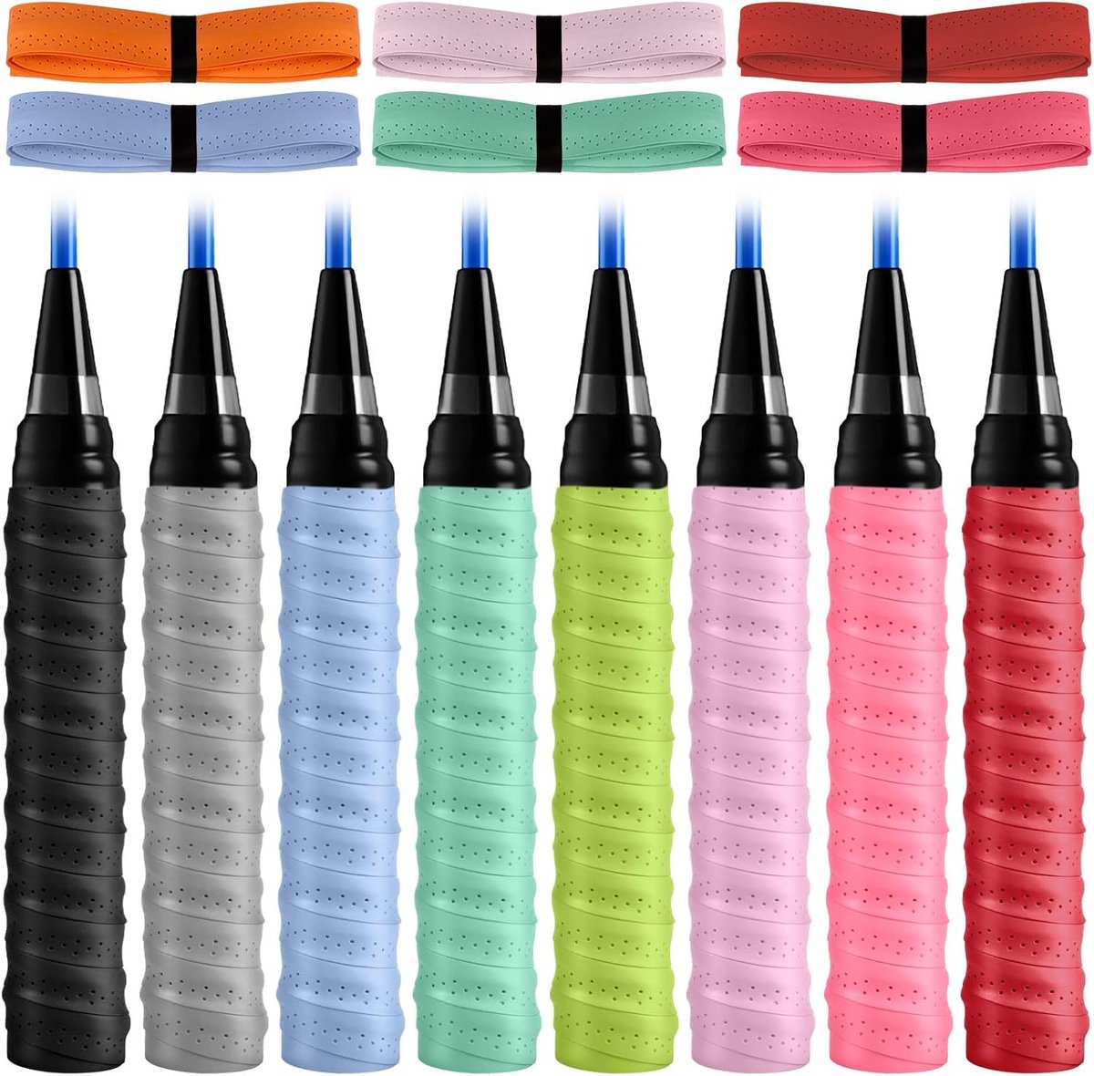 Antislip Grip Tape voor Tennis en Badminton Rackets - 12 Stuks Multi-kleurige Pickleball Paddle Handgrepen