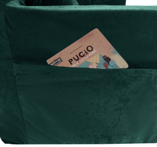 Flumi opvouwbare mini kindersofa – zachte kinderbank met uitklapfunctie en afneembare hoes, groen — afbeelding 4