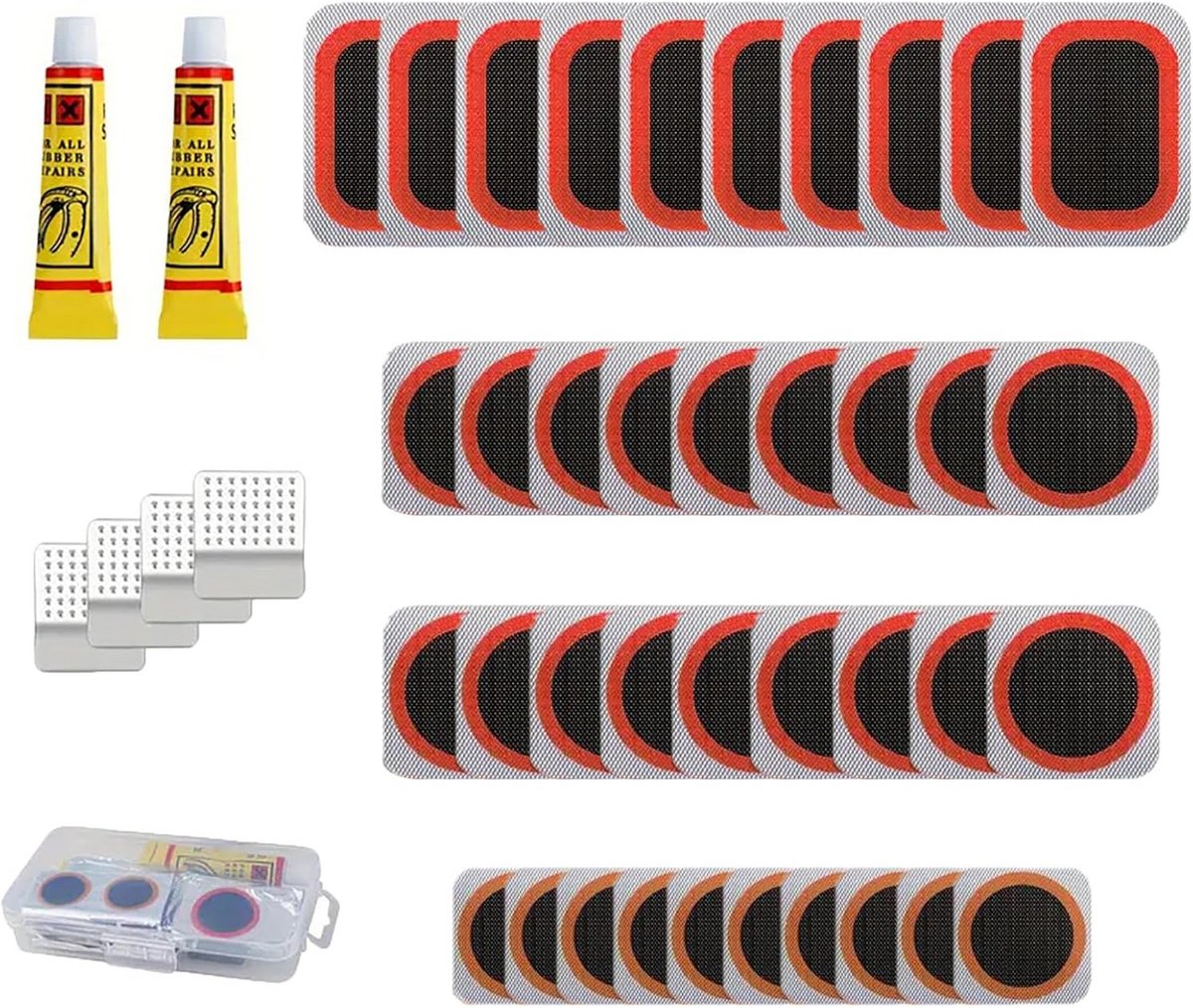 44-Delige Fiets Reparatie Set met Bandenlichters en Lijm – Universele Wiel Reparatiekit