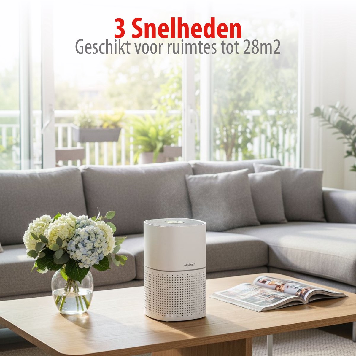 alpina Luchtreiniger met Ionisator - Air Purifier met HEPA Filter H11 - CADR: 240 m³/h - Air Cleaner voor Ruimtes tot 28 m² — afbeelding 7
