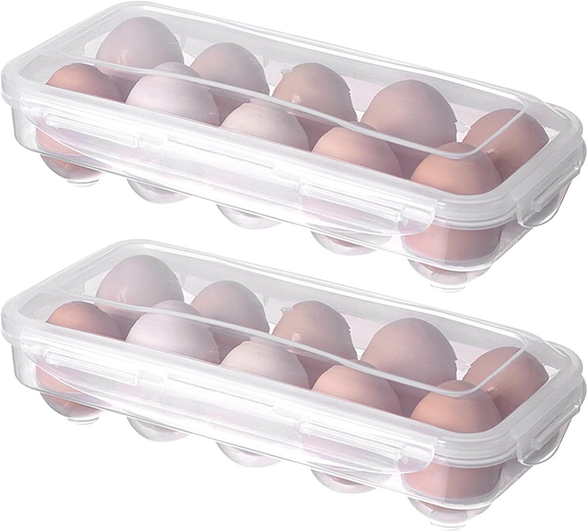 Set van 2 Eierdozen voor Koelkast - 10 Vakken per Stuk