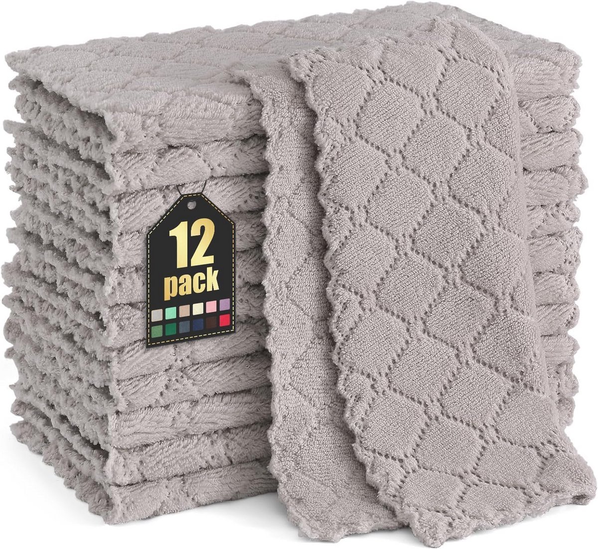 Wasbare microvezeldoeken - 12 stuks - 25x25 cm - Zacht en pluisvrij
