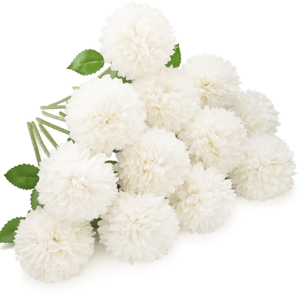 Unyqoos Set van 12 kunstchrysanten voor sfeervolle decoratie in huis of kantoor Wit