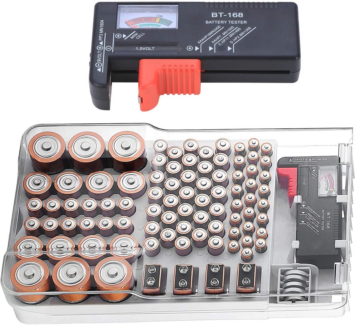 Batterij Organizer en Tester - Opslagdoos voor 93 Verschillende Batterijformaten