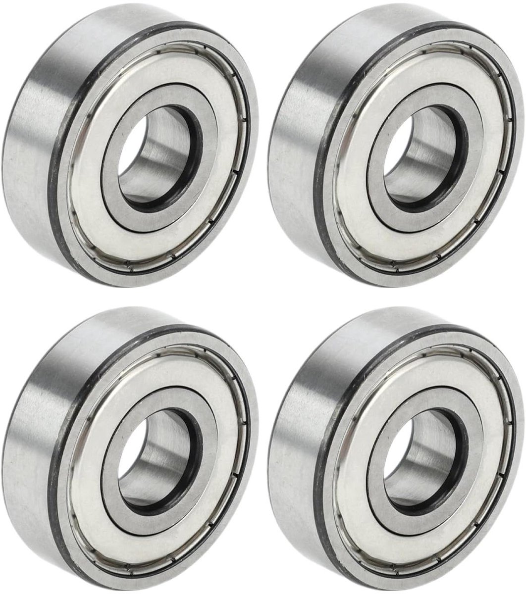 Allecta Diepe groefkogellagers P6 15x42x13mm zilverkleurige gesmeerde lagers scooter skateboard wiel set van 4