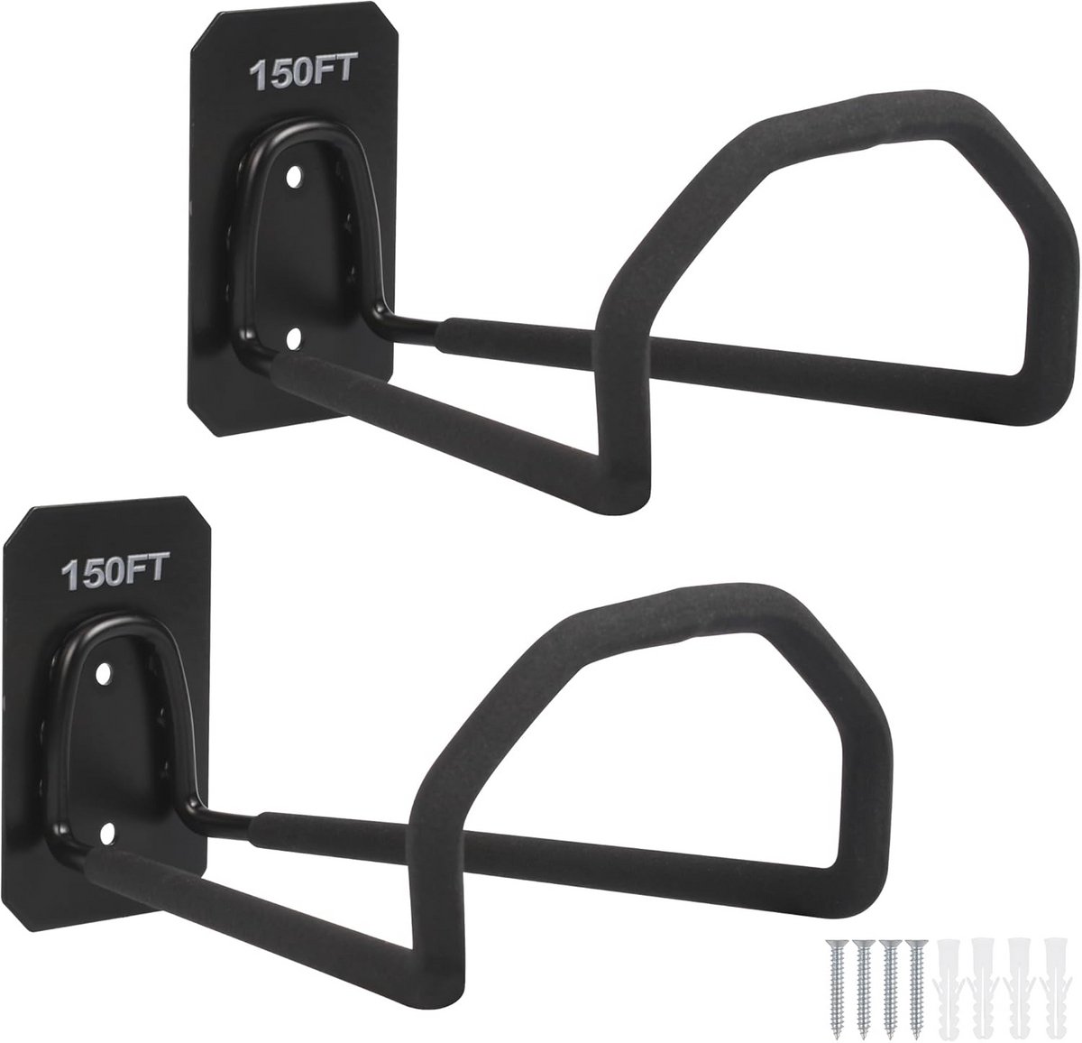 Heavy Duty Wandmontage Slanghouder Set voor Tuinslangen en Kabels - Set van 2