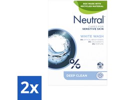 2 x Neutral - Waspoeder - Witte was - Parfumvrij - Gevoelige huid - 18 wasbeurten - Waspoeder - Wit Was - Parfumvrij - Hypoallergeen - Gevoelige Huid