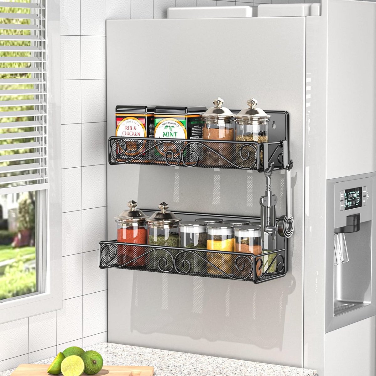 Ruimtebesparend Magnetisch Kruidensysteem voor Koelkast en Magnetron – Organiseer Je Keuken met Stijl (2-Pack)