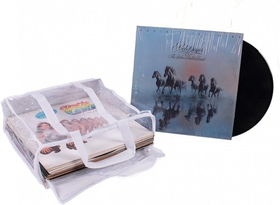 Opbergdoos voor vinylplaten voor 7/45 RPM LP's, zwarte hoes met deksel voor maximaal 80 albums, CD Crate Play Music Collection Houder, inklapbare map kast organizer met handvat
