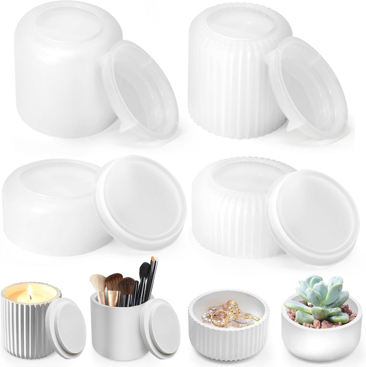Siliconen gietvormen set - 4 flexibele vormen voor DIY projecten en decoratie