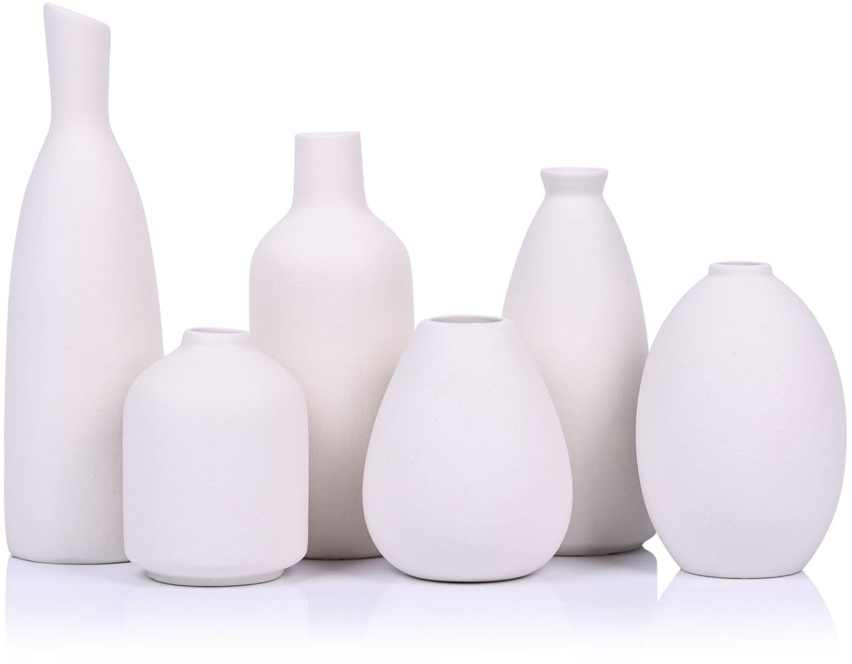 IMPERATORIS® Keramische Vaas Set – Decoratieve Vazen voor Interieur en Woondecoratie – 6 stuks