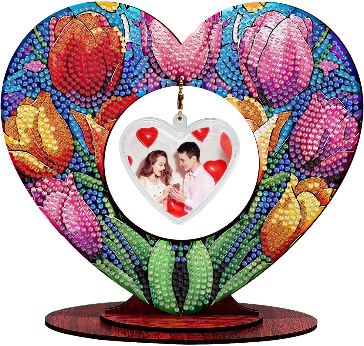 Fotolijstje hart - 202 - Tulpen - diamond painting - compleet pakket - Diamond painting by Wietske