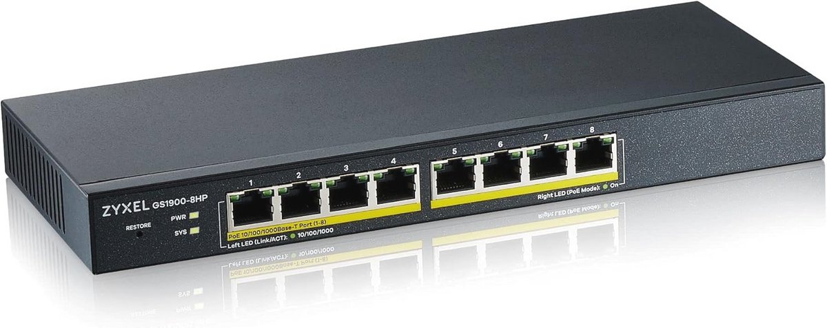 8-poorts Gigabit PoE Switch - Smart Managed - Desktop/Rack Mount - 70W Budget - VLAN, IGMP, QoS