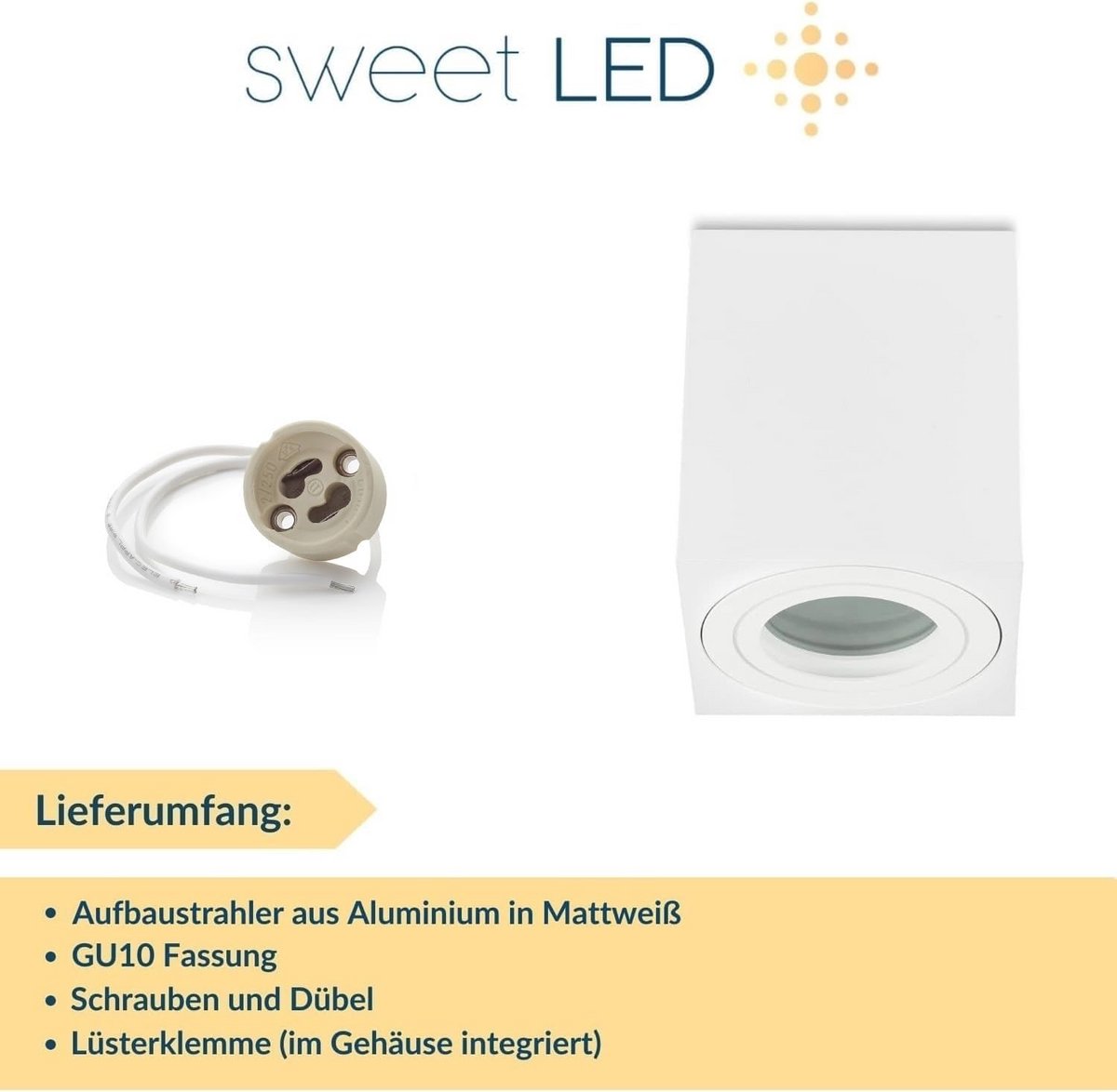 Led Inbouwspot voor Badkamer - Vierkant - IP44 - Aluminium - GU10
