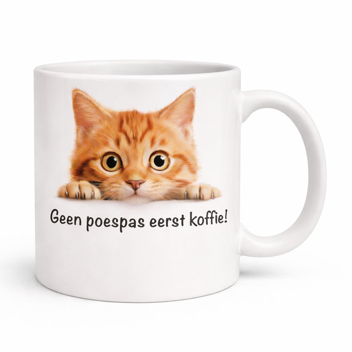 Koffiemok kat - Katten mok - Grappige mok - Mok met tekst - Koffie mok cadeau - Cadeau kattenliefhebber - Koffie liefhebber - Cadeau Mok-Met-Spreuk - Ochtend mok koffie humor - Cadeau collega - Poes - Poezen mok-