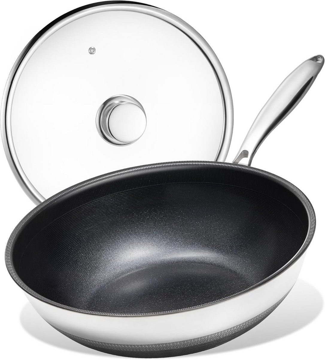 Wokpan met Deksel 30,5 cm Titanium Anti-aanbak Coating