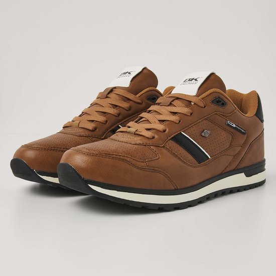 British Knights - Classor Heren Sneakers Laag - Taille 43 - Cognac/Zwart/Wit - Chaussures Hommes
