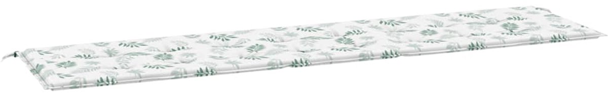 vidaXL - Tuinbankkussen - bladpatroon - 200x50x3 - cm - stof