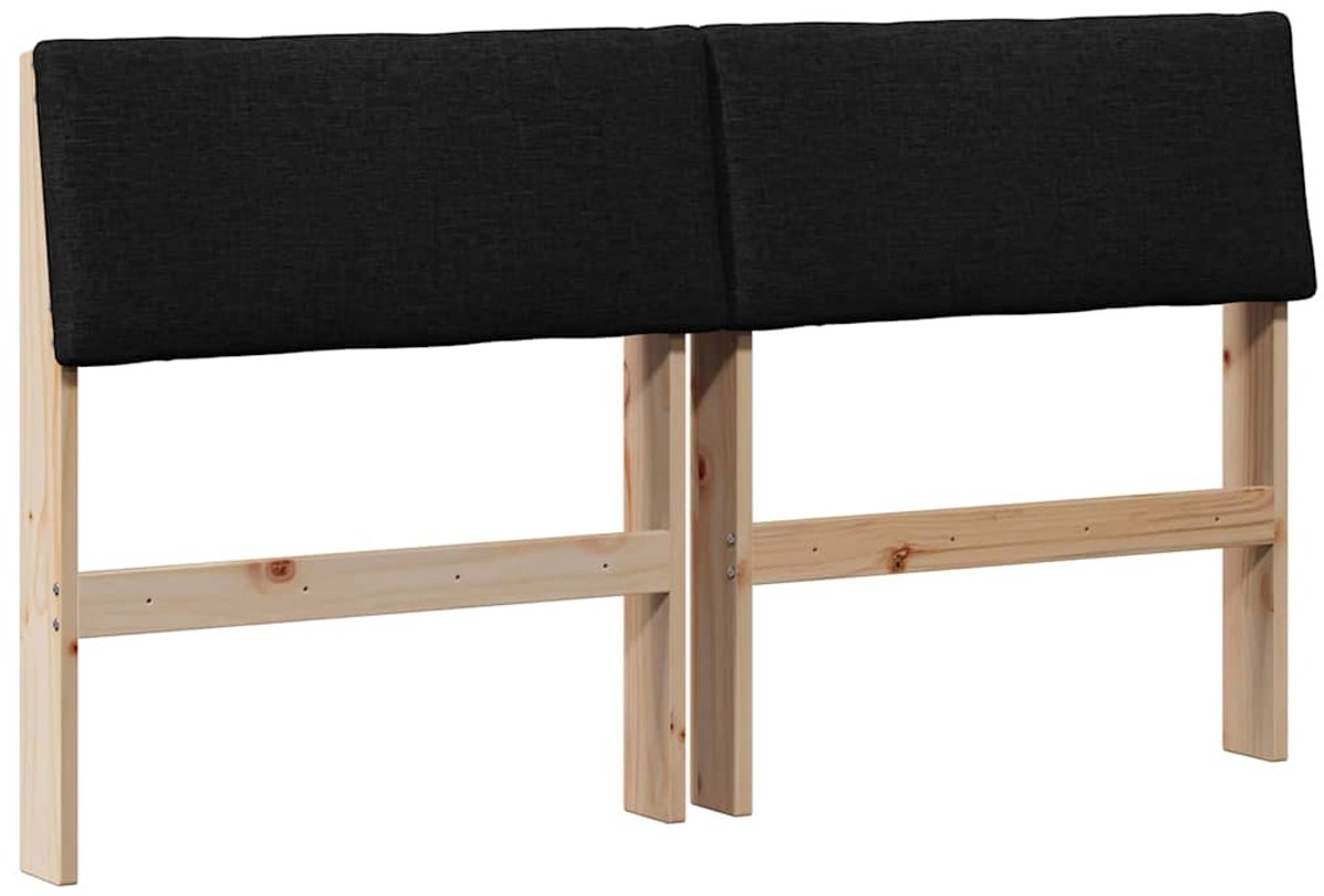 vidaXL Gestoffeerd - hoofdbord - Zwart - 160 - cm - Massief - grenenhout