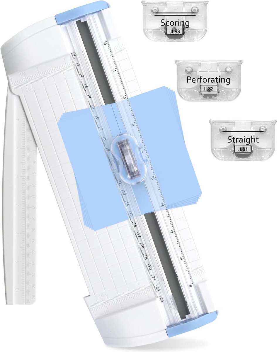 3-in-1 Papiertrimmer met Rechte, Perforatie- en Schneidmes - Voor Papier, Kaarten en Foto's tot A5