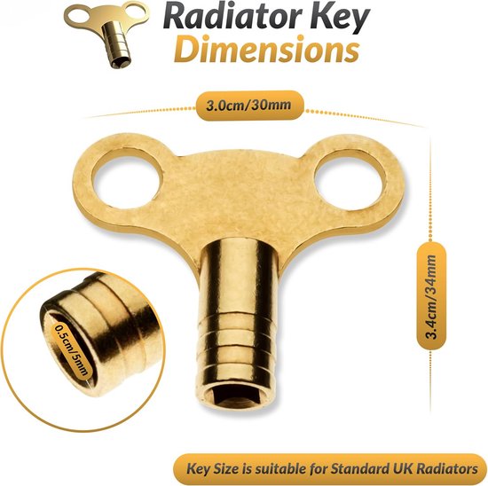 5 stuks radiator-ontluchtingsventielen met 2 ontluchtingssleutels, 1/2 5 stuks radiator-ontluchtingsventielen met 2 ontluchtingssleutels, 1/2