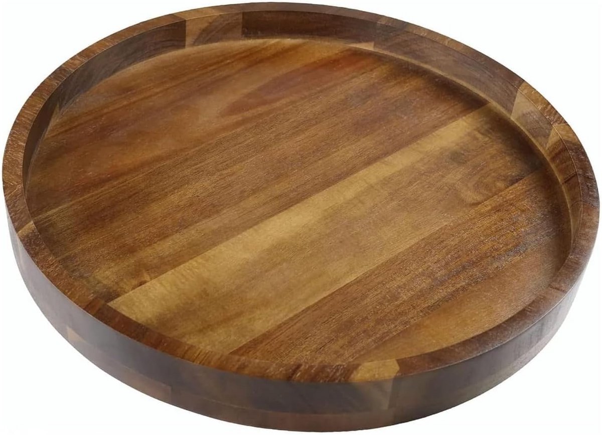 Luxe Ronde Houten Serveerplank Acaciahout 35 cm met Rand