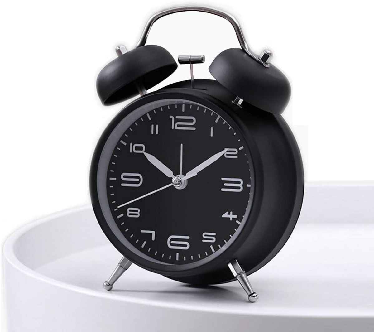 Extra Luide Wekker met Dubbele Bel, Analoge Wekker met Sterk Alarm en Nachtlampje