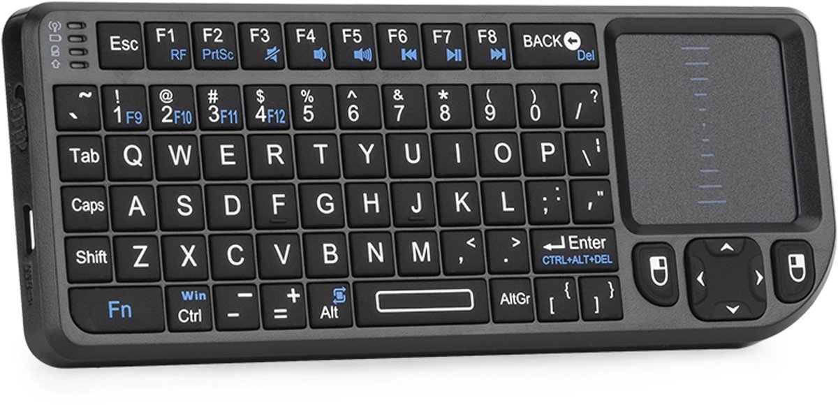 Geschikt voorRii X1 2.4GHz Mini Draadloos Toetsenbord ondersteunt Engelse/Russisch/Spaans/Franse invoermethoden, met touchpad, geschikt voor Geschikt voor Android TV-boxen/PC's/laptops.