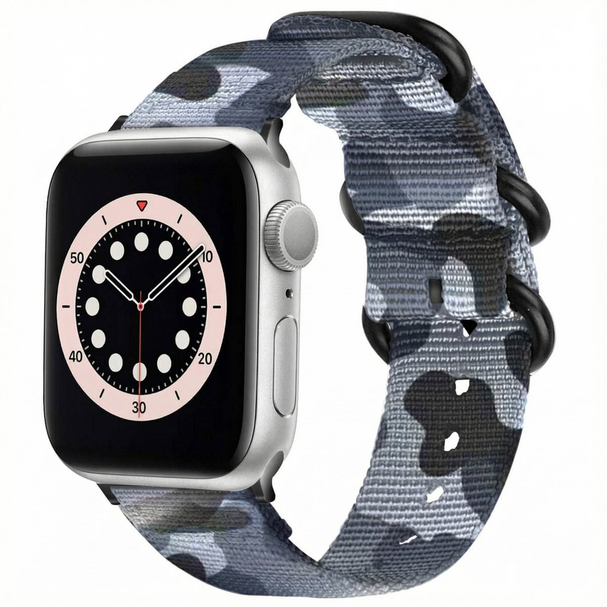 Apple Watch Bandje Series 1 / 2 / 3 / 4 / 5 / 6 / 7 / 8 / 9 / SE - 38 / 40 / 41 mm Bandje - iMoshion Nylon band - Donkergrijs