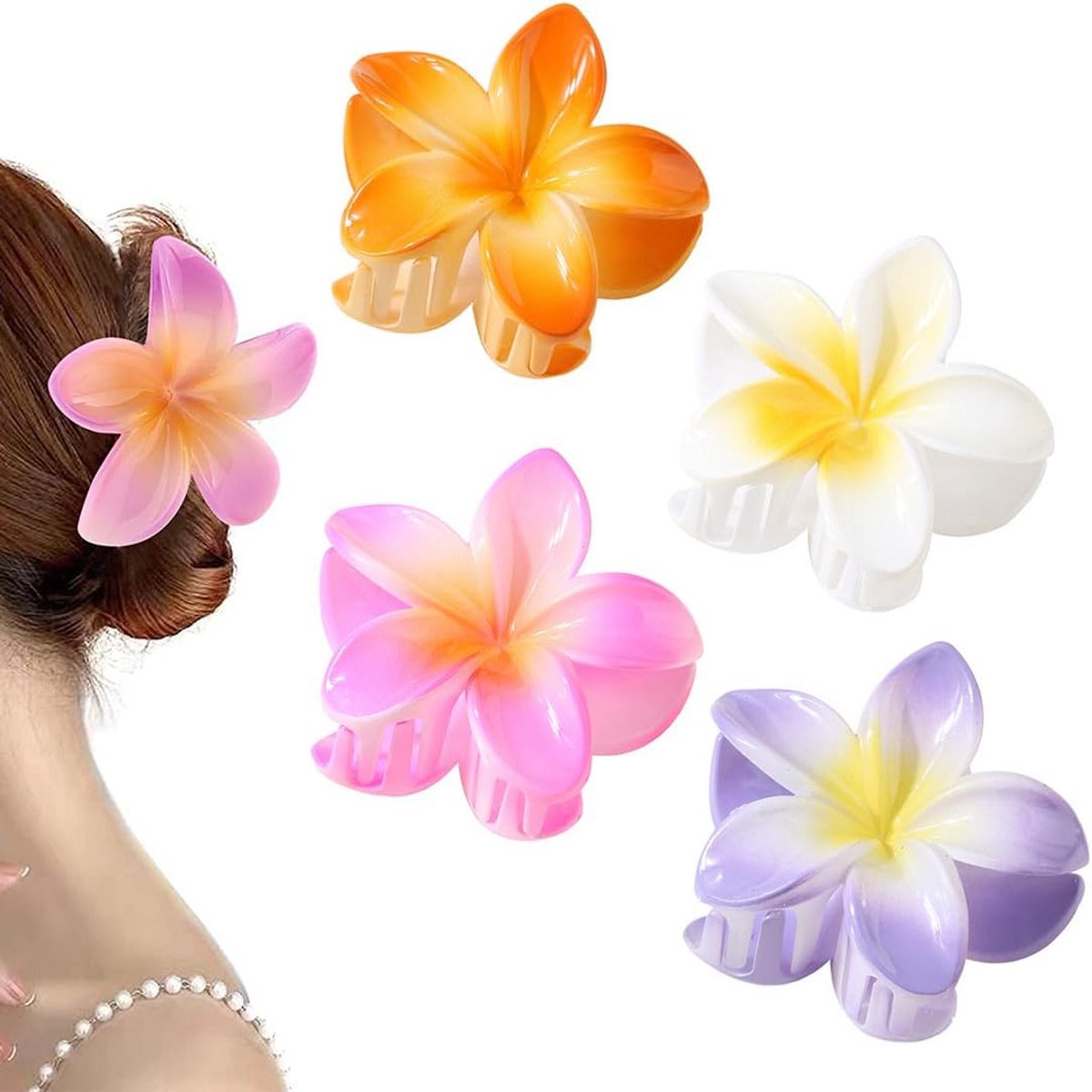 Grote Elegante Haarclips met Sterke Klem voor Dik Haar (4 Stuks)