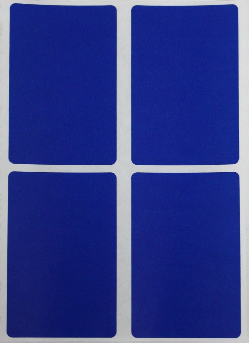 Blauwe Rechthoekige Kleurcodering Etiketten Stickers 7,5 x 5 cm – 200 Stuks