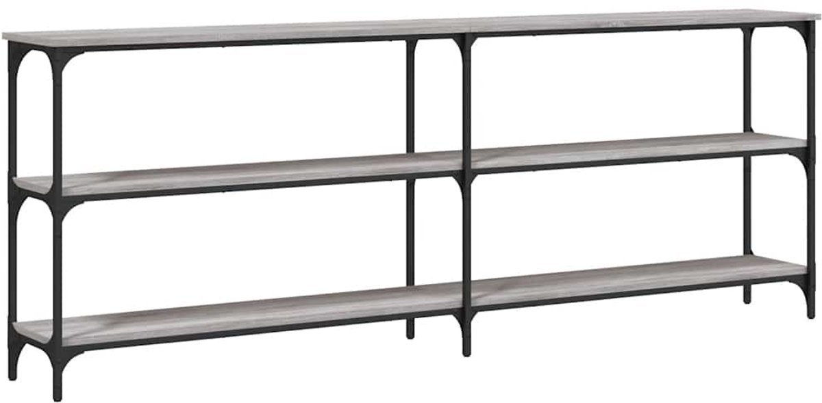 vidaXL Wandtafel - 200x29x75 - cm - bewerkt - hout - grijs - sonoma - eikenkleurig