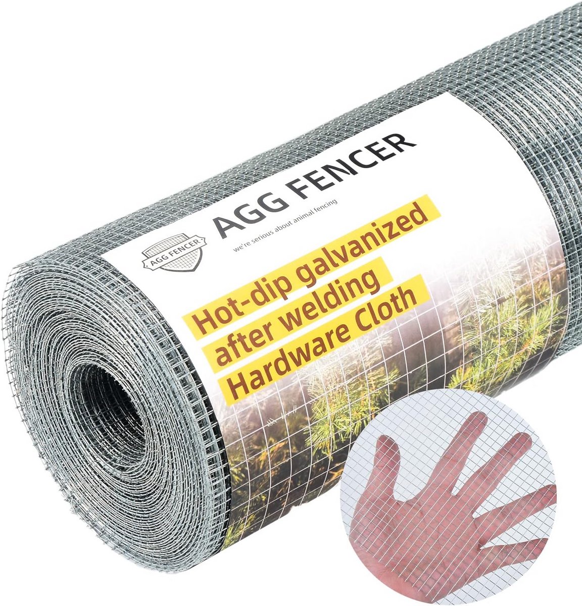 Verzinkt kippengaas rol - 20,3 cm x 3,4 m - fijne maaswijdte 6,3 x 6,3 mm - ideaal voor tuinomheining en volière