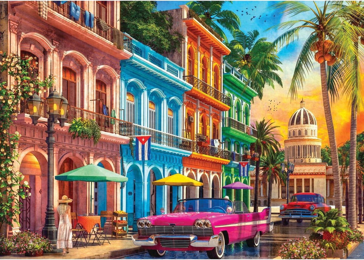 Puzzel 1500 Stukjes: Prachtige Zonsondergang op Havana | Groot Formaat